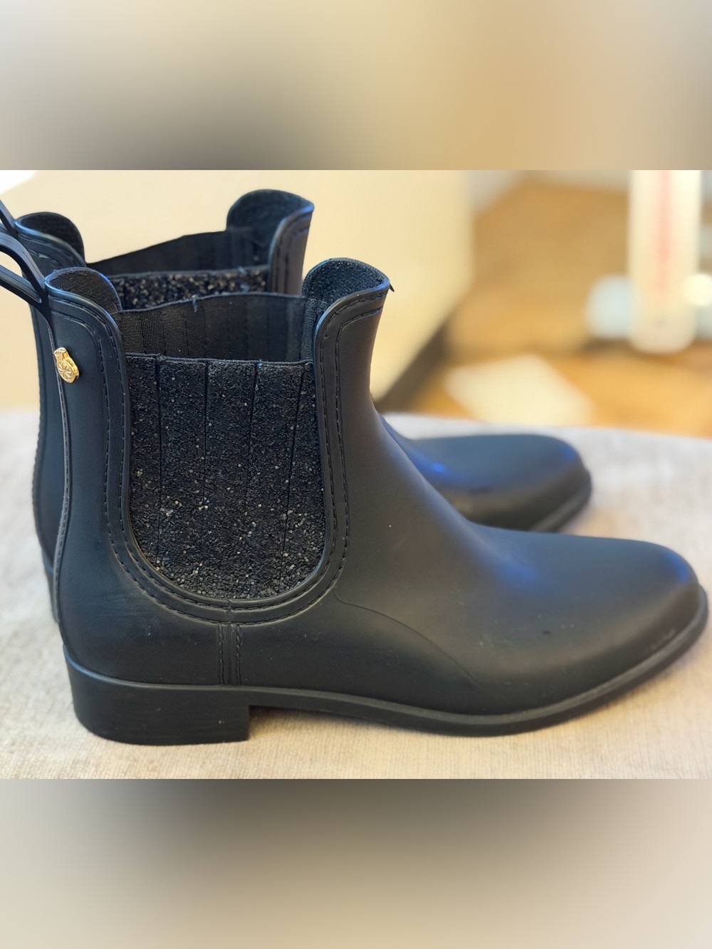 Women's Black Chelsea Winter Rain Boots - Unbranded